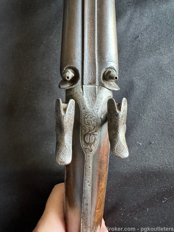 Carved and Engraved CONTINENTAL SIDE BY SIDE PERCUSSION SHOTGUN 12ga -img-30