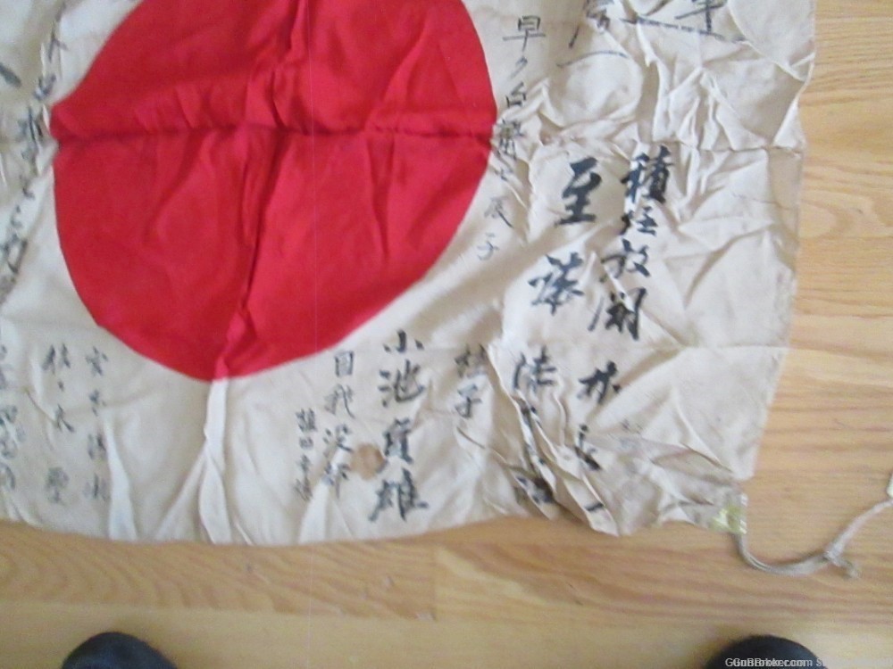 JAPANESE WWII SOLDIERS PERSONAL FLAG HINOMARU MEATBALL WITH SIGNATURES-img-16