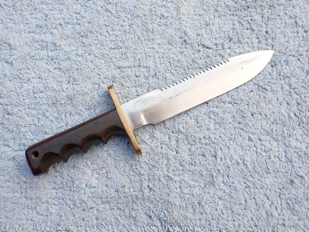 VIETNAM RANDALL MODEL 14 STAINLESS SAWBACK FIGHTING KNIFE w/ JOHNSON SHEATH-img-11