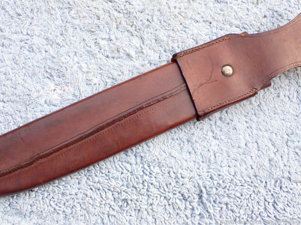 COLLINS NO 18 ELEFANTE BOWIE WITH ORIGINAL LEATHER SCABBARD (EARLY 1930'S)-img-56