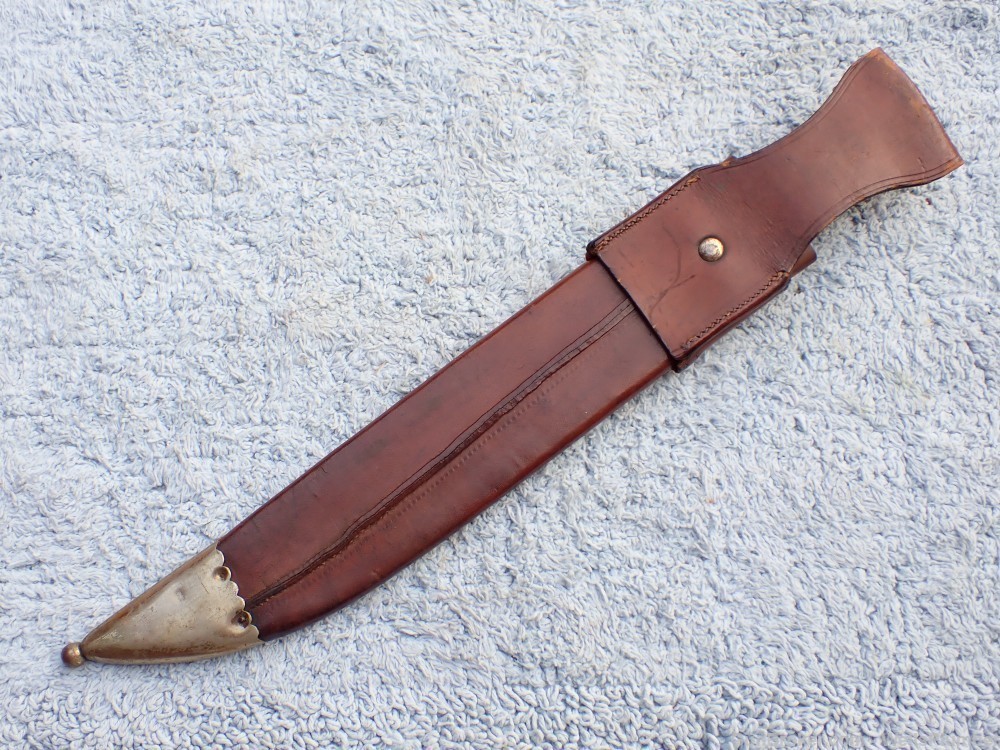 COLLINS NO 18 ELEFANTE BOWIE WITH ORIGINAL LEATHER SCABBARD (EARLY 1930'S)-img-46