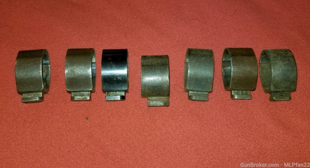 Lot of 7 Mauser front bands older style with bayonet lugs parts-img-0
