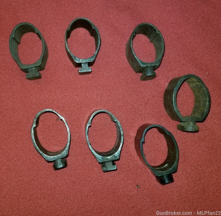 Lot of 7 Mauser front bands older style with bayonet lugs parts-img-1