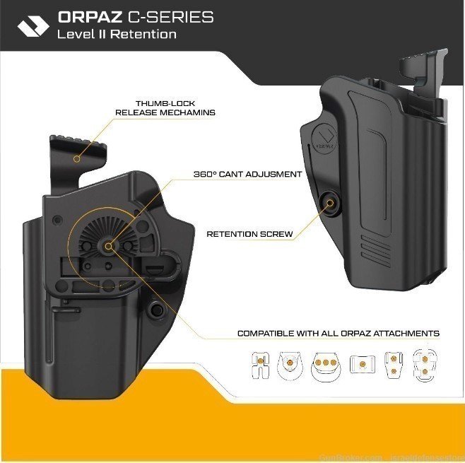 Orpaz C-Series Sig Sauer P250 / P320  OWB Level II Retention Holster-img-1