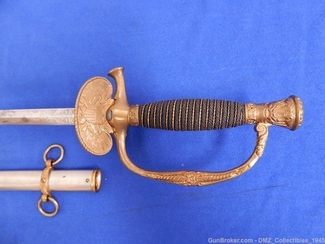 1870s US Springfield Armory Staff & Foot Officers Sword with Scabbard-img-5