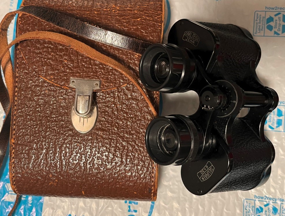 German CARL ZEISS Jena 6x30 Silvarem Binoculars w/case Pre-war 1938 Germany-img-0