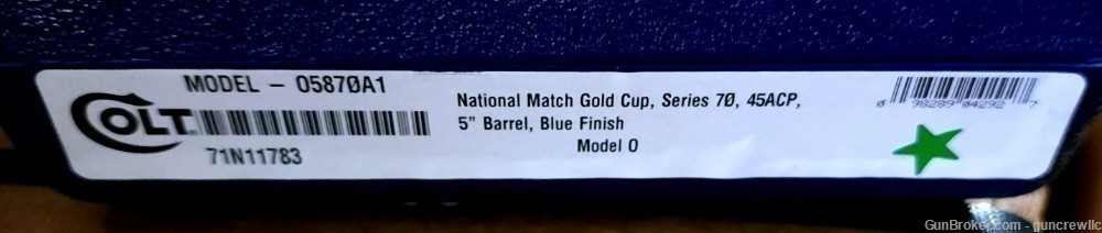 Colt Gold Cup National Match 1911 Govt 5" O5870A1 45ACP 45 ACP Layaway-img-16