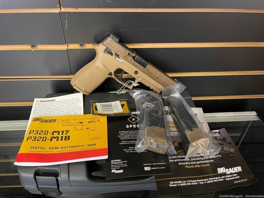 Sig Sauer M17 MS P320 FDE Pistol 17rd military adopted 9mm-contact 4 sale $-img-1