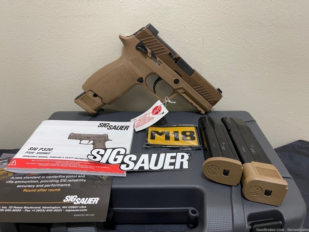 Sig Sauer M18 MS P320 FDE Pistol 21rd military adopted 9mm-contact 4 sale $-img-1