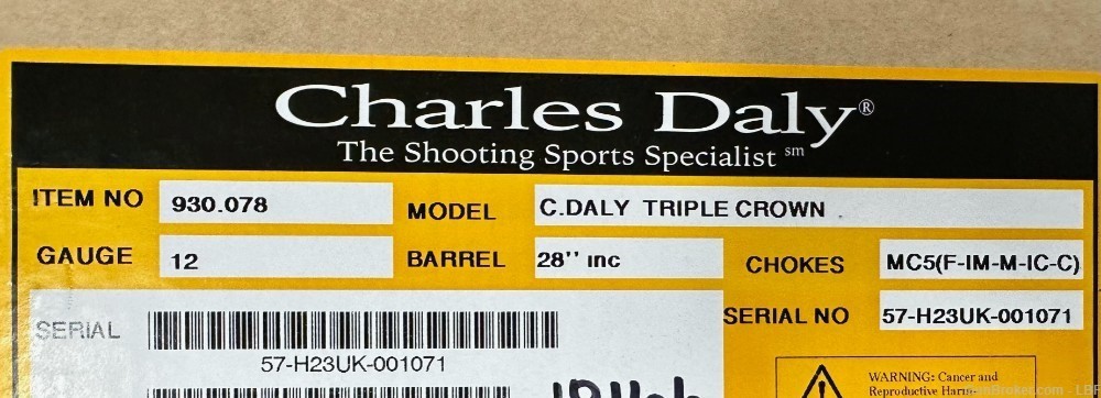 Charles Daly Triple Crown 12ga 28" Barrel 5 Chokes 3" Chamber-img-6