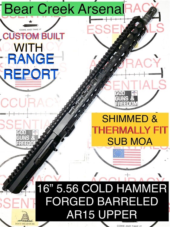16” Cold Hammer Forged BCA 5.56 Sub MOA Thermally Fit AR15 Upper Report-img-9