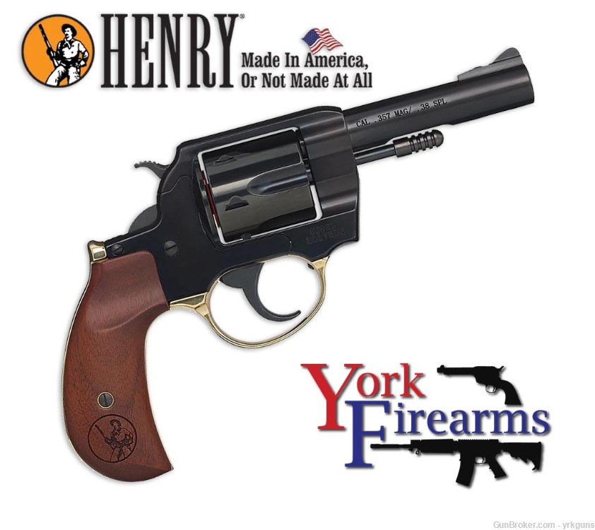 Henry Big Boy 357MAG / 38SPL Birdshead Walnut Grip 6R Revolver NEW H017BDM-img-0