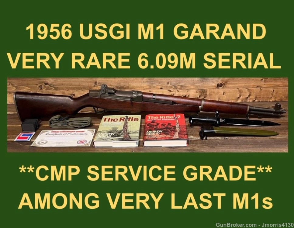 M1 GARAND SPRINGFIELD RARE 6.09M SERIAL CMP SERV. GRADE EXCEPTIONAL GARAND -img-0