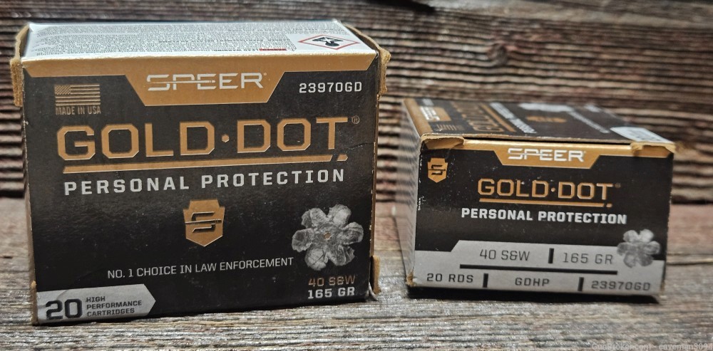 Speer Gold Dot 40 Smith & Wesson 165gr HP Ammo 40 Rounds-img-0