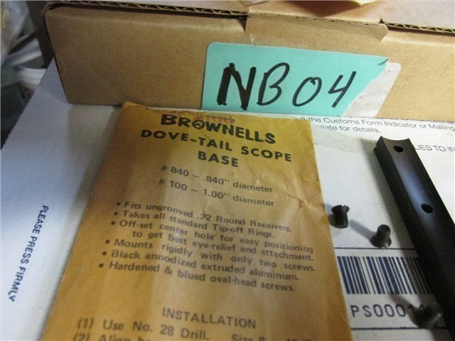 [NB04b] Brownells dove tail scope base 1" dia.-img-1