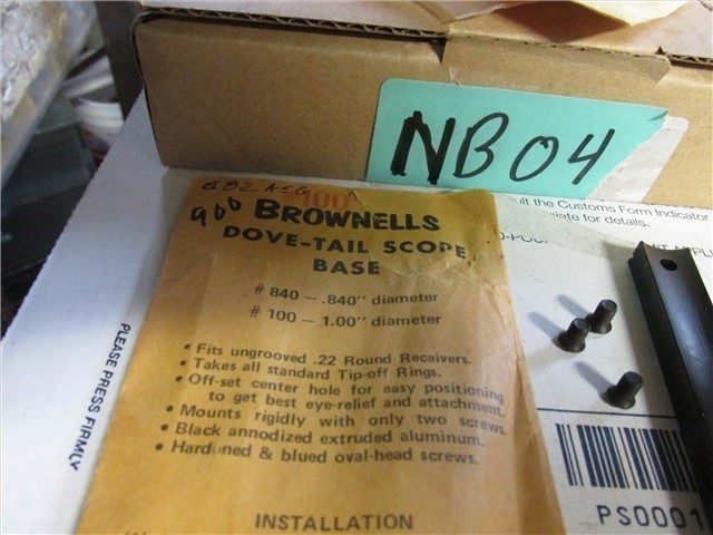 [NB04c] Brownells dove tail scope base 1" dia.-img-1