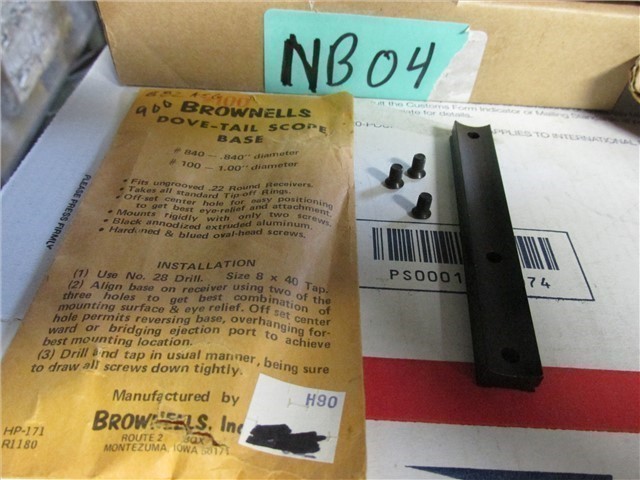 [NB04c] Brownells dove tail scope base 1" dia.-img-0