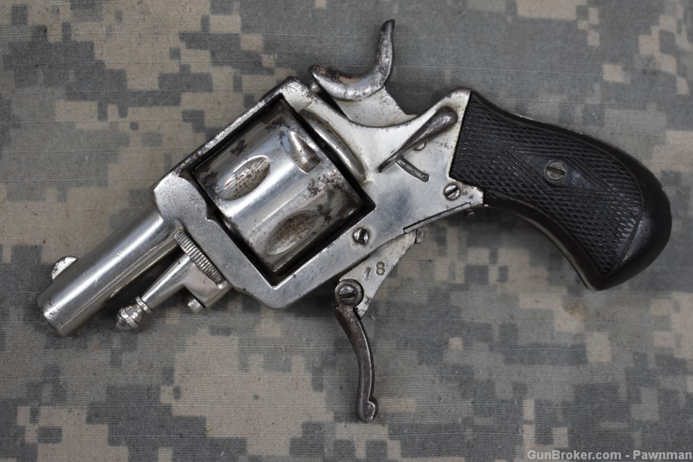 Belgian spur trigger .32 caliber revolver-img-0