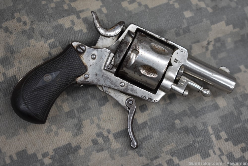 Belgian spur trigger .32 caliber revolver-img-1