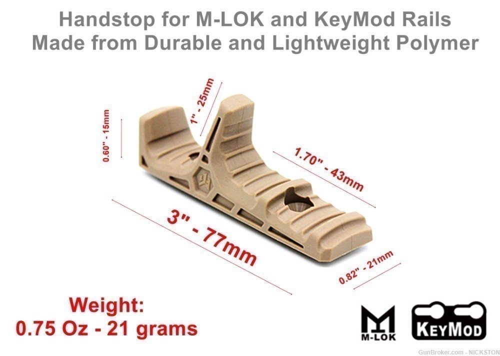 Anchor Vertical Grip Hand Stop Tooth Tactical M-Lok KeyMod Poly AR15 10 TN-img-0