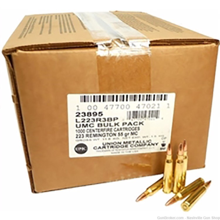 Remington 223 Rem 55Gr FMJ UMC Bulk Pack 1000 Rds 23895 SAME DAY FAST SHIP!-img-0