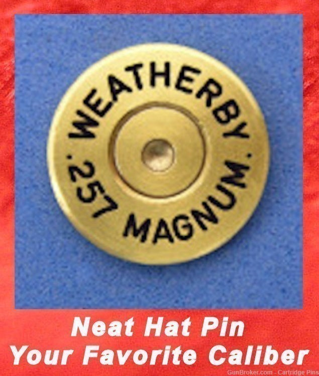WEATHERBY 257 MAGNUM  Cartridge Hat Pin  Tie Tac  Ammo Bullet-img-0