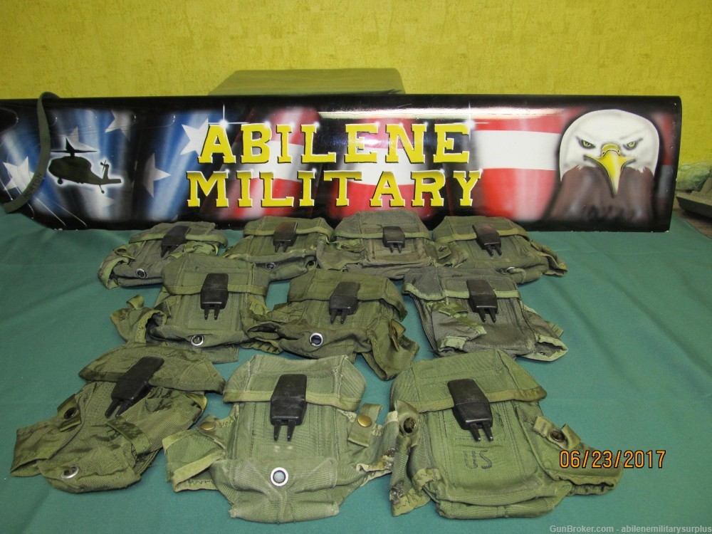US Military Army Small Arms 223 5.56 OD Ammo Pouch 3 Mag Pouch 10 Pouches G-img-0