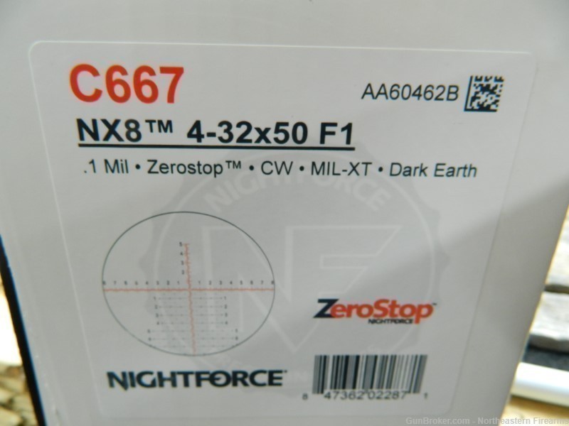 NIGHTFORCE NX8 4-32X50 F1 DARK EARTH C667 NIB-img-4