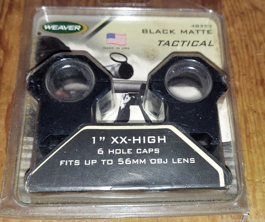 Weaver 1" XX matte black tactical high rings-img-0