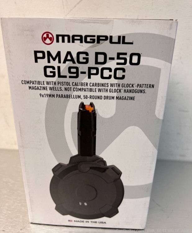 Magpul PMAG D-50 GL9-PCC Drum Magazine AR-9 Glock-compatible PCCs 9mm 50 Ro-img-0