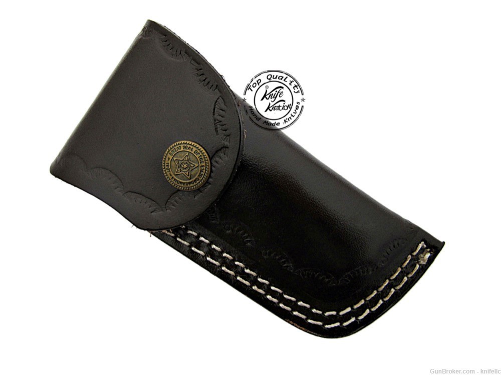 Buffalo Horn 6.5'' 100% Handmade Damascus Steel Folding Pocket Knife -img-9