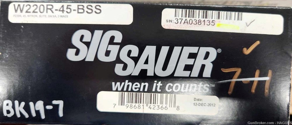 New Old Stock: Sig Sauer P220R .45 ACP Semi Auto - W220R-45-BSS-img-1