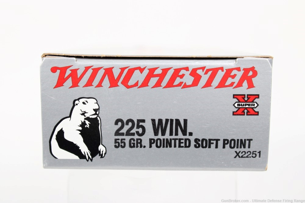 20 Rounds Winchester 225 Win 55 Grain Pointed Soft Point Factory Ammo X2251-img-1