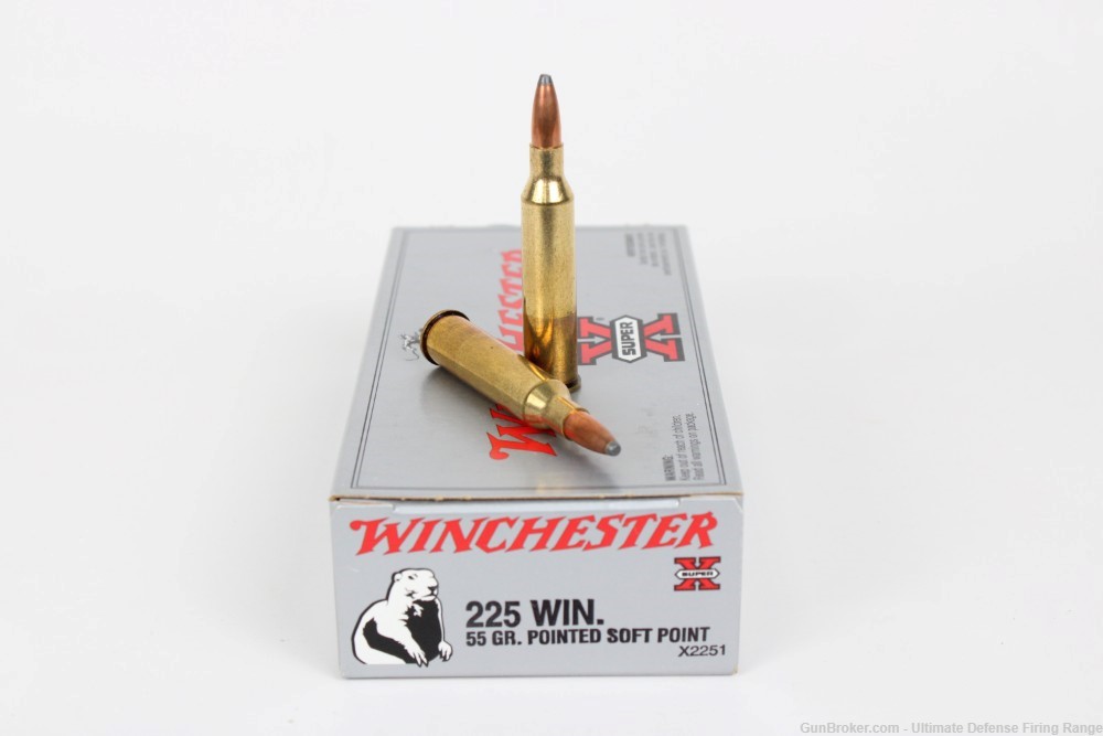 20 Rounds Winchester 225 Win 55 Grain Pointed Soft Point Factory Ammo X2251-img-0