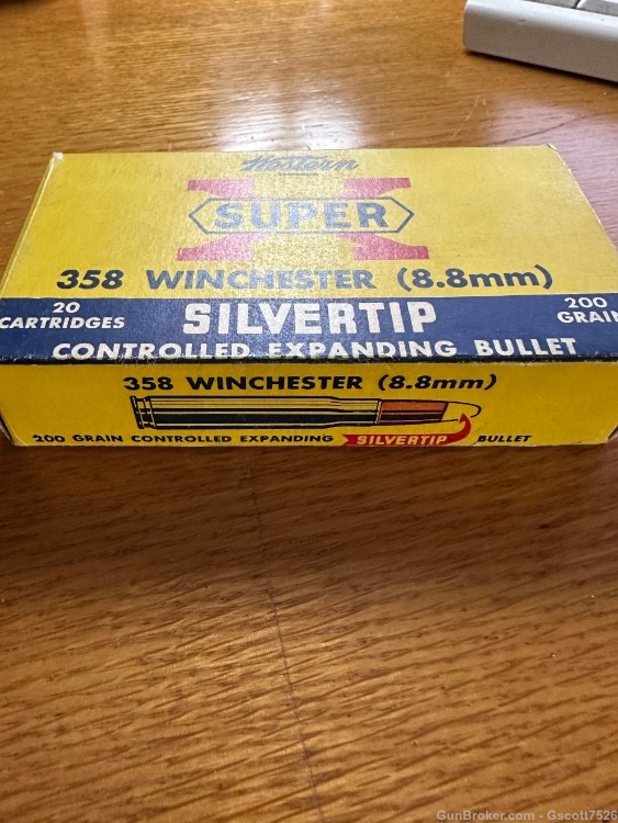Vintage Western Super X 358 Winchester full box very good -img-3