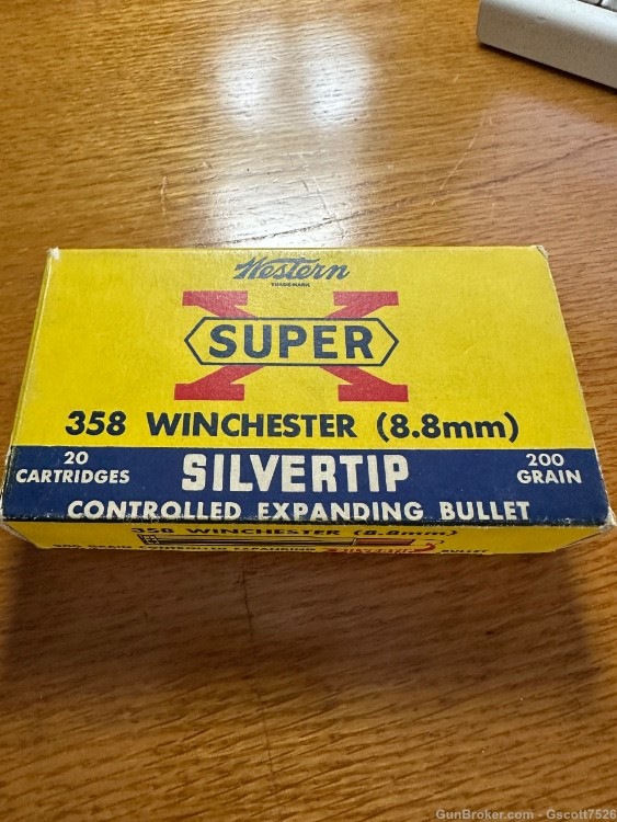 Vintage Western Super X 358 Winchester full box very good -img-2