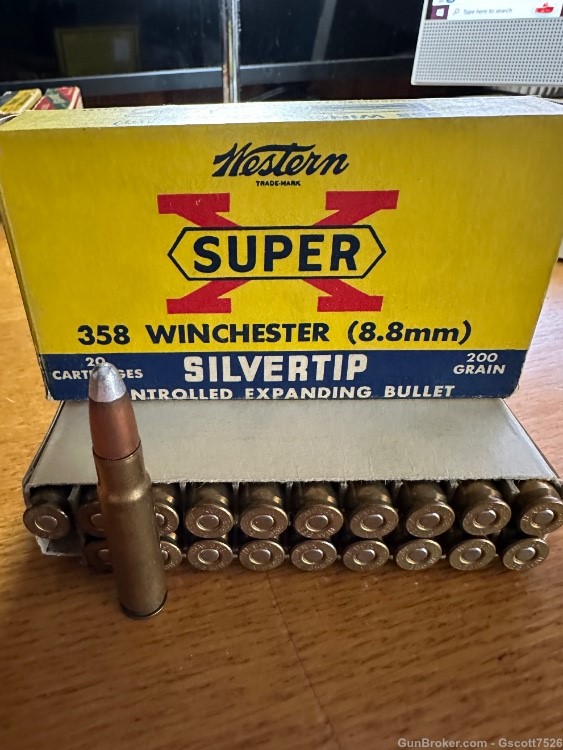 Vintage Western Super X 358 Winchester full box very good -img-0