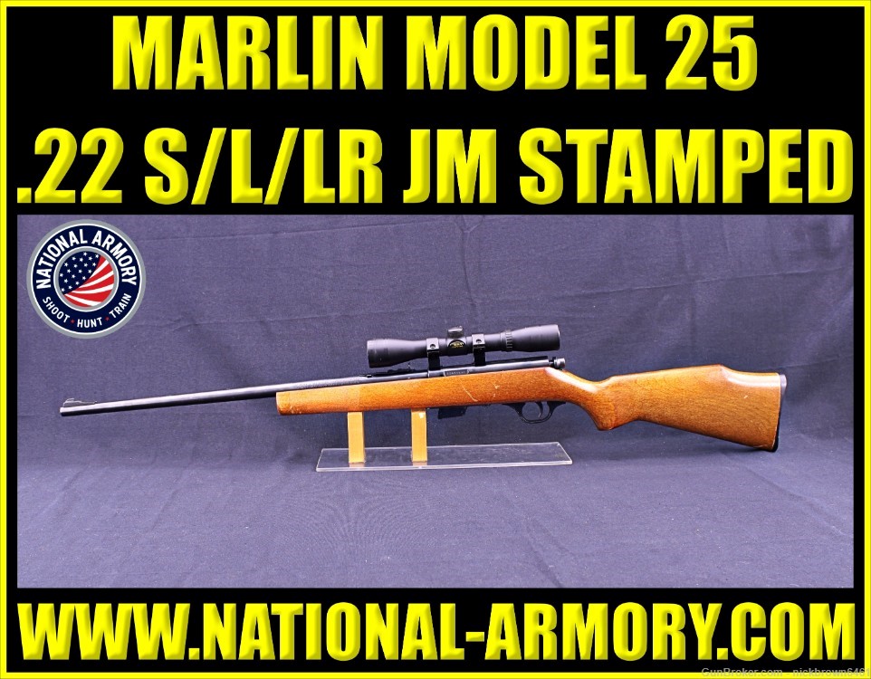 1987 MARLIN MODEL 25 JM STAMP 22S/L/LR 22" BBL BSA FREE 22 SPECIAL SCOPE-img-0