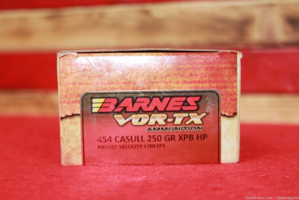 Barnes Vor-TX 454 Casull 250 grain XPB HP 40 RNDS 2 BOXES Ammo-img-0