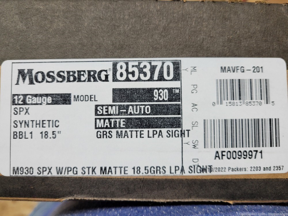 NEW Mossberg 930 SPX 12Ga 18.5 Ghost Ring MAG EXT-img-2