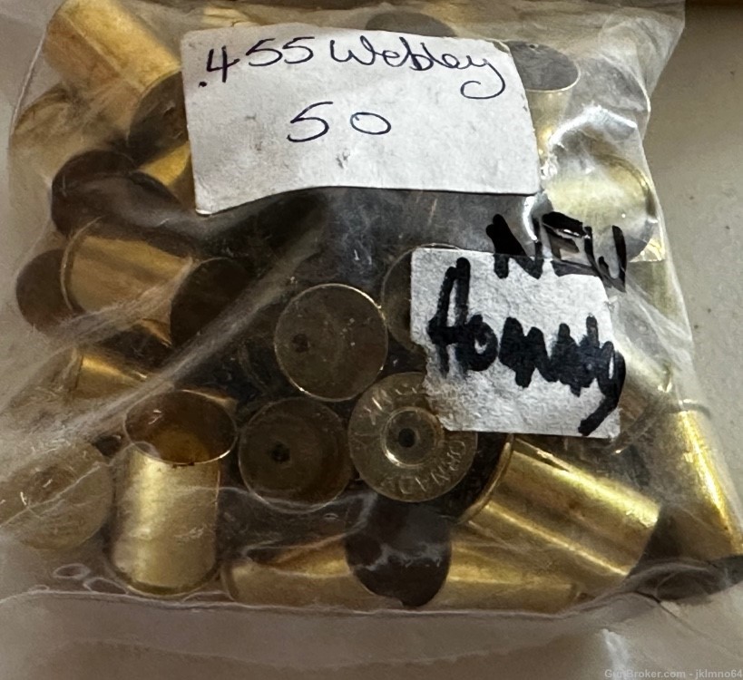 50 pieces new old stock Hornady 455 Colt 455 Webley brass cases-img-0