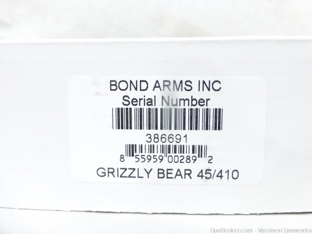 NIB Bond Arms Grizzly Bear 45/410 3" Barrel Stainless With Holster 386691-img-5