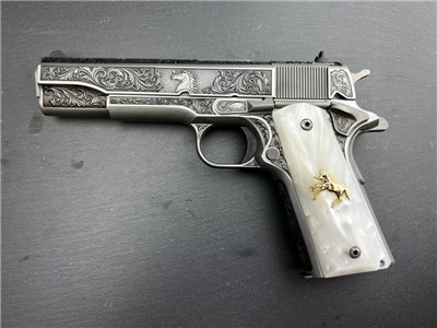 Colt 1911 .45 ACP Engraved Master Scroll Rampant Colt AAA by Altamont