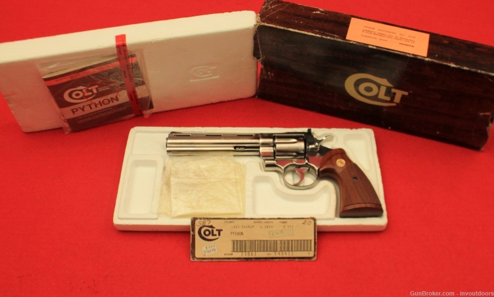 Colt Python Bright Stainless steel .357 Magnum 6"-1985-img-0