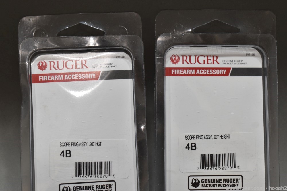 2 Ruger 4B 1" Scope Rings .937 Medium Height Black NOS 90270-img-3