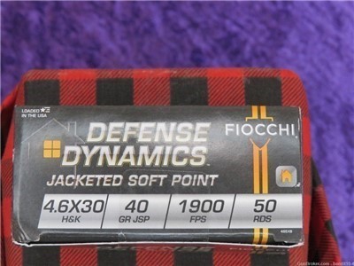 500 Rounds Fiocchi Defense Dynamics 4.6x30mm 40 Grain JSP 46EXB
