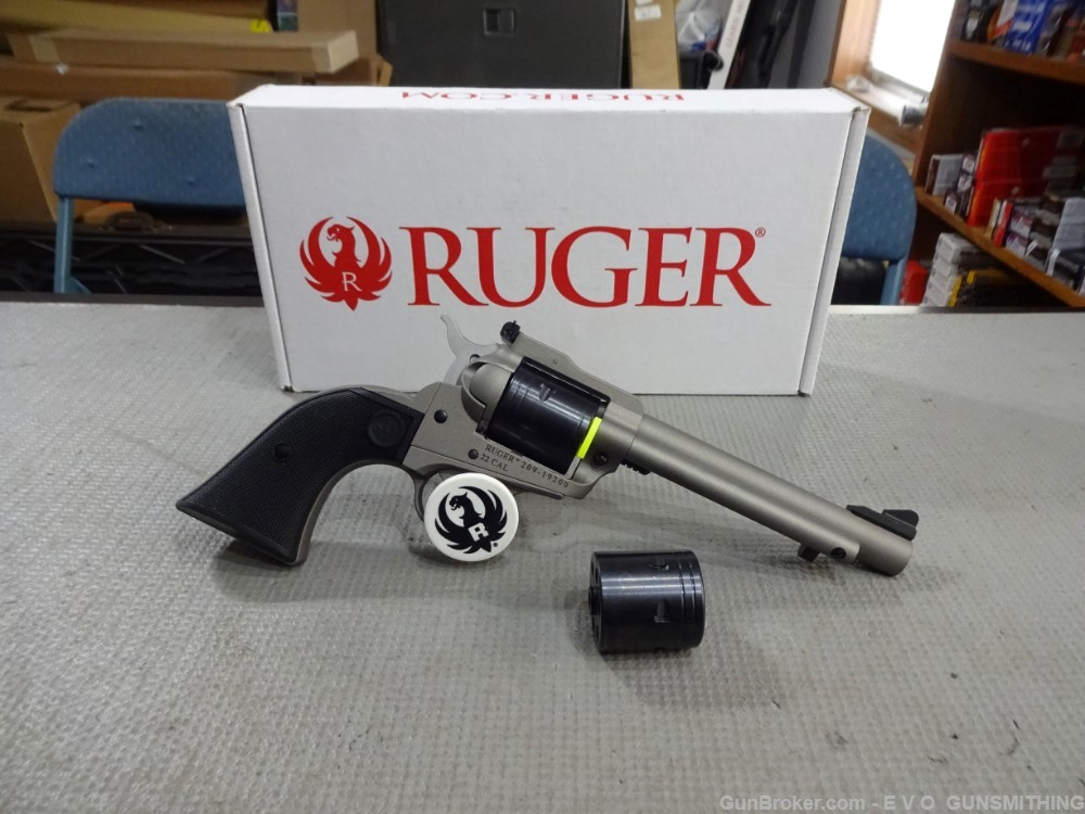 Ruger Super Wrangler 22 LR/22 WMR 6 Shot 5.50" Silver Cerakote 2033 02033-img-0