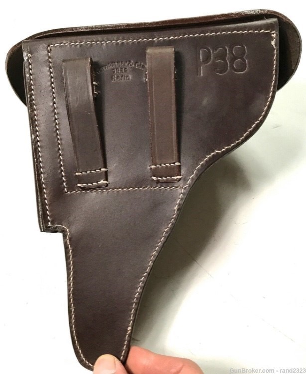 WWII GERMAN WALTHER P38 HARDSHELL PISTOL HOLSTER-BROWN-img-3