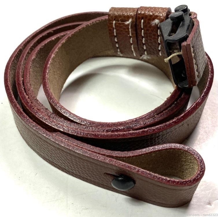 WWII GERMAN MP38 MP40 LEATHER CARRY SLING-BROWN PEBBLED-img-0