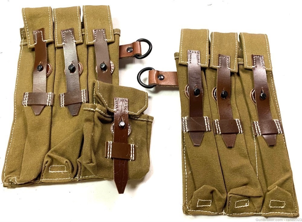 WWII GERMAN MP38 MP40 AMMO POUCHES- OLIVE-img-0